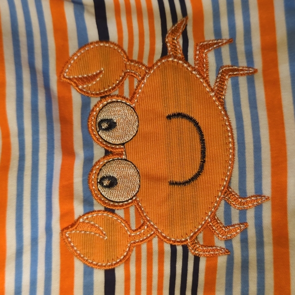 NWT infant one piece blue and orange romper by duck duck Goose size 0-3 months - Picture 5 of 9